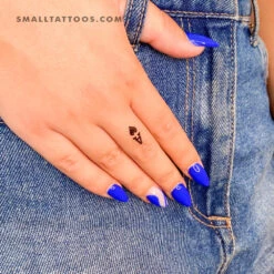 Black Ace Of Hearts Temporary Tattoo - Set Of 3