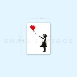 Small Banksy's Balloon Girl Temporary Tattoo (Set Of 3) 9 Small Banksy's Balloon Girl Temporary Tattoo (Set Of 3) -Da Vinci Shop 1693054997 image1 st 750px