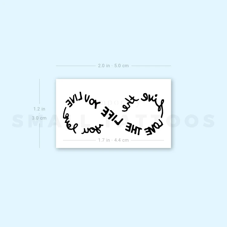 Live The Life You Love Infinity Temporary Tattoo (Set Of 3) 10 Live The Life You Love Infinity Temporary Tattoo (Set Of 3) - Image 8