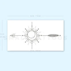 Arrow Compass Temporary Tattoo (Set Of 3) -Da Vinci Shop 1693059580 image1 st 750px