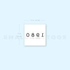 1980 Birth Year Temporary Tattoo (Set Of 3) -Da Vinci Shop 1693061198 image1 st 750px