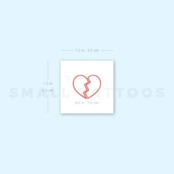 Red Broken Heart Temporary Tattoo (Set Of 3) -Da Vinci Shop 1693062917 image1 st 750px