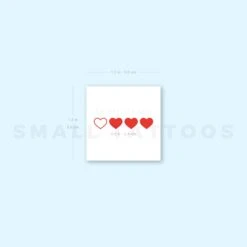 Red Loading Hearts Temporary Tattoo (Set Of 3) -Da Vinci Shop 1693063058 image1 st 2000px