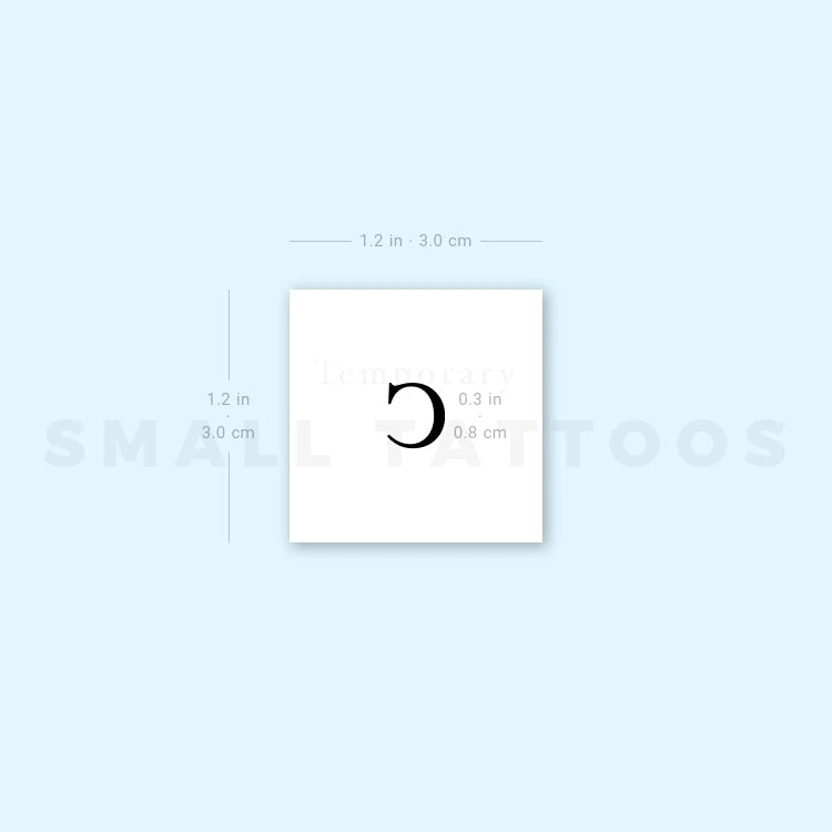 C Uppercase Serif Letter Temporary Tattoo (Set Of 3) 5 C Uppercase Serif Letter Temporary Tattoo (Set Of 3) - Image 3