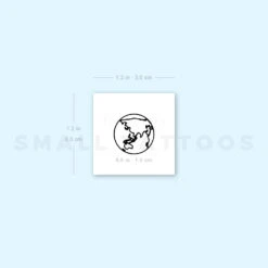 Small Planet Earth (Asia And Oceania) Temporary Tattoo (Set Of 3) -Da Vinci Shop 1693063797 image1 st 750px