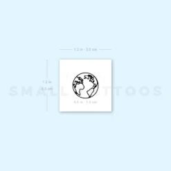 Small Planet Earth (Atlantic Ocean) Temporary Tattoo (Set Of 3) -Da Vinci Shop 1693063838 image1 st 750px
