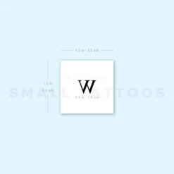 W Uppercase Serif Letter Temporary Tattoo (Set Of 3) -Da Vinci Shop 1693065678 image1 st 750px