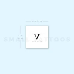 V Uppercase Serif Letter Temporary Tattoo (Set Of 3) 9 V Uppercase Serif Letter Temporary Tattoo (Set Of 3) -Da Vinci Shop 1693065698 image1 st 750px