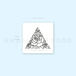 Fine Line Rose Triangle Temporary Tattoo (Set Of 3) -Da Vinci Shop 1693069736 image1 st 750px