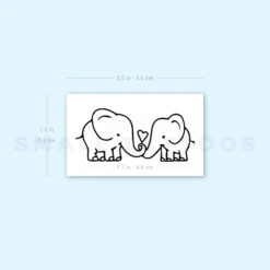Elephants In Love Temporary Tattoo (Set Of 3) -Da Vinci Shop 1693069876 image1 st 750px