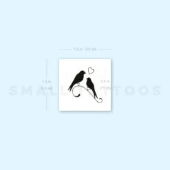 Birds In Love Temporary Tattoo (Set Of 3) -Da Vinci Shop 1693070156 image1 st 750px