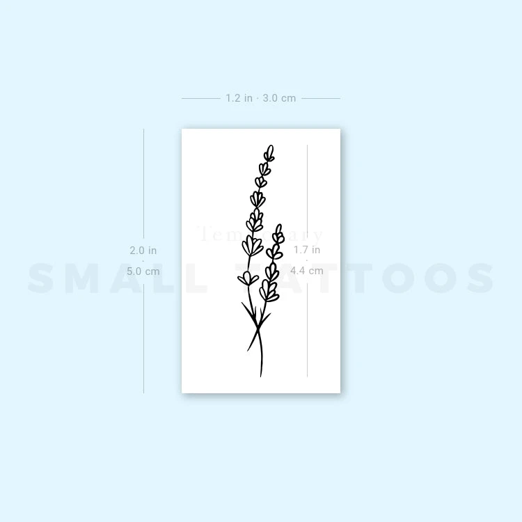 Fine Line Lavender Temporary Tattoo (Set Of 3) 5 Fine Line Lavender Temporary Tattoo (Set Of 3) - Image 3