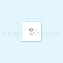 Small Anatomical Heart Temporary Tattoo (Set Of 3) -Da Vinci Shop 1693084097 image1 st 750px