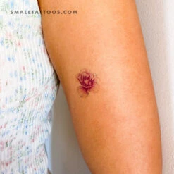 Purple Rose Head Temporary Tattoo By Mini Lau (Set Of 3) -Da Vinci Shop 1693169059237