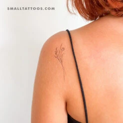 Harmlessberry's Fine Line Flower Bouquet Temporary Tattoo (Set Of 3) -Da Vinci Shop 1693169569957