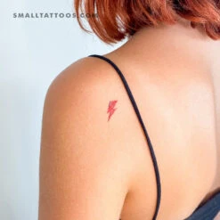 Small Red And Blue Bowie Bolt Temporary Tattoo (Set Of 3) -Da Vinci Shop 1693169736229