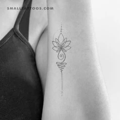 Unalome Lotus Temporary Tattoo (Set Of 3) -Da Vinci Shop 1693901156588