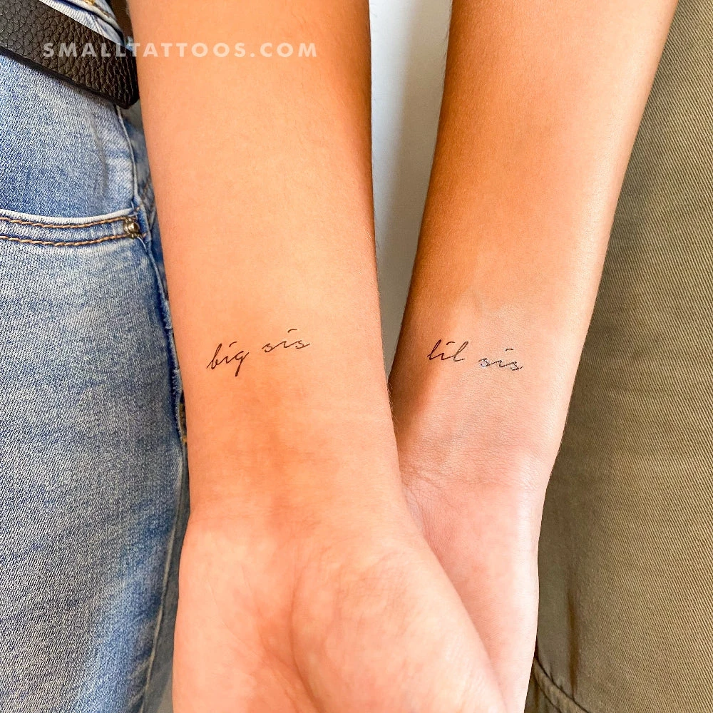 Matching Big Sis And Lil Sis Temporary Tattoo (Set Of 3+3) 4 Matching Big Sis And Lil Sis Temporary Tattoo (Set Of 3+3) - Image 2