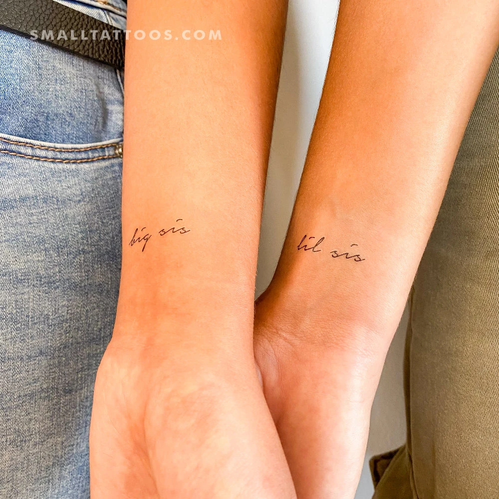 Matching Big Sis And Lil Sis Temporary Tattoo (Set Of 3+3) 3 Matching Big Sis And Lil Sis Temporary Tattoo (Set Of 3+3)