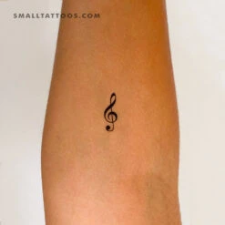 Small Treble Clef Temporary Tattoo (Set Of 3)