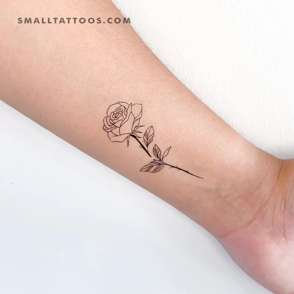 Rose Temporary Tattoo By 1991.ink (Set Of 3) 3 Rose Temporary Tattoo By 1991.ink (Set Of 3)