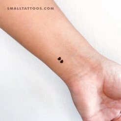 Two Tiny Black Hearts Temporary Tattoo (Set Of 3)