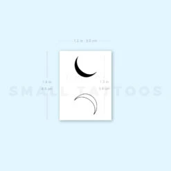 Crescent Moon Couple Temporary Tattoo (Set Of 3) -Da Vinci Shop 1694292917 image1 st 750px