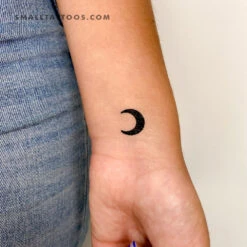 Black Crescent Moon Temporary Tattoo (Set Of 3) -Da Vinci Shop 1694621506781