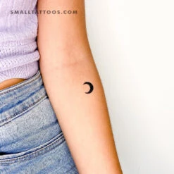 Black Crescent Moon Temporary Tattoo (Set Of 3)