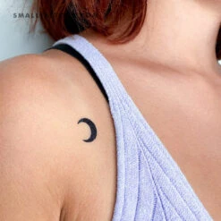 Black Crescent Moon Temporary Tattoo (Set Of 3) -Da Vinci Shop 1694621552927