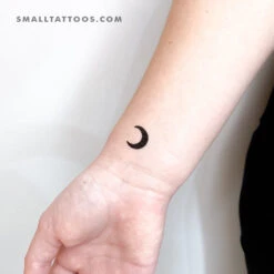 Black Crescent Moon Temporary Tattoo (Set Of 3) -Da Vinci Shop 1695065499679