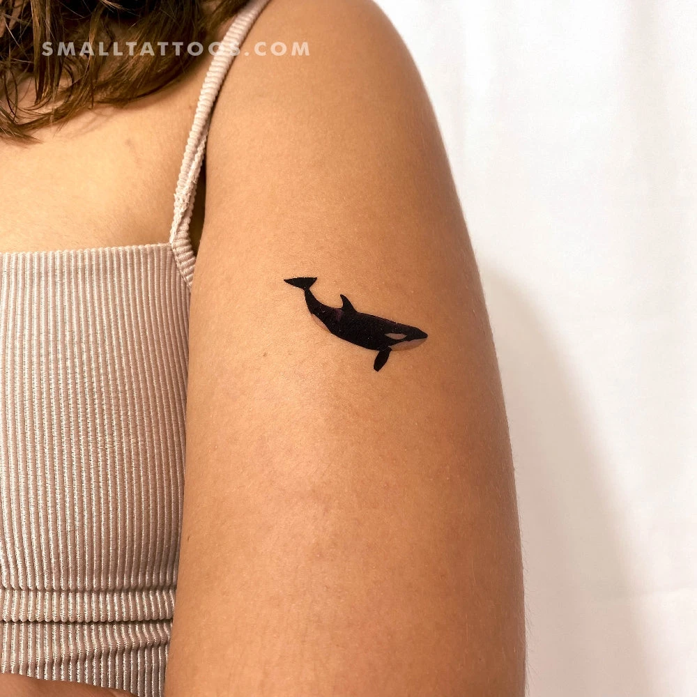 Killer Whale Temporary Tattoo - Set Of 3 3 Killer Whale Temporary Tattoo - Set Of 3