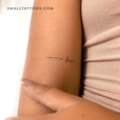 Handwritten Font Amor Fati Temporary Tattoo (Set Of 3)