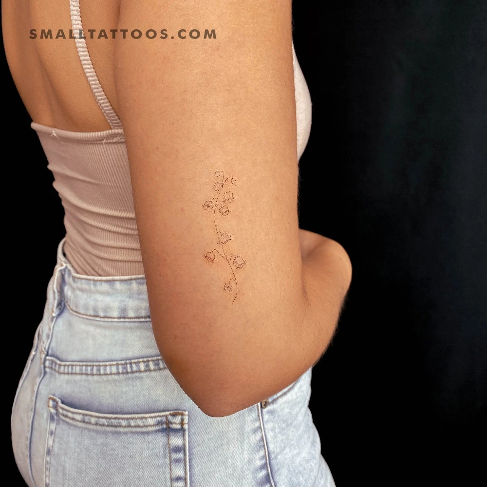 Fine Line Lily Of The Valley Temporary Tattoo (Set Of 3) 5 Fine Line Lily Of The Valley Temporary Tattoo (Set Of 3) - Image 3