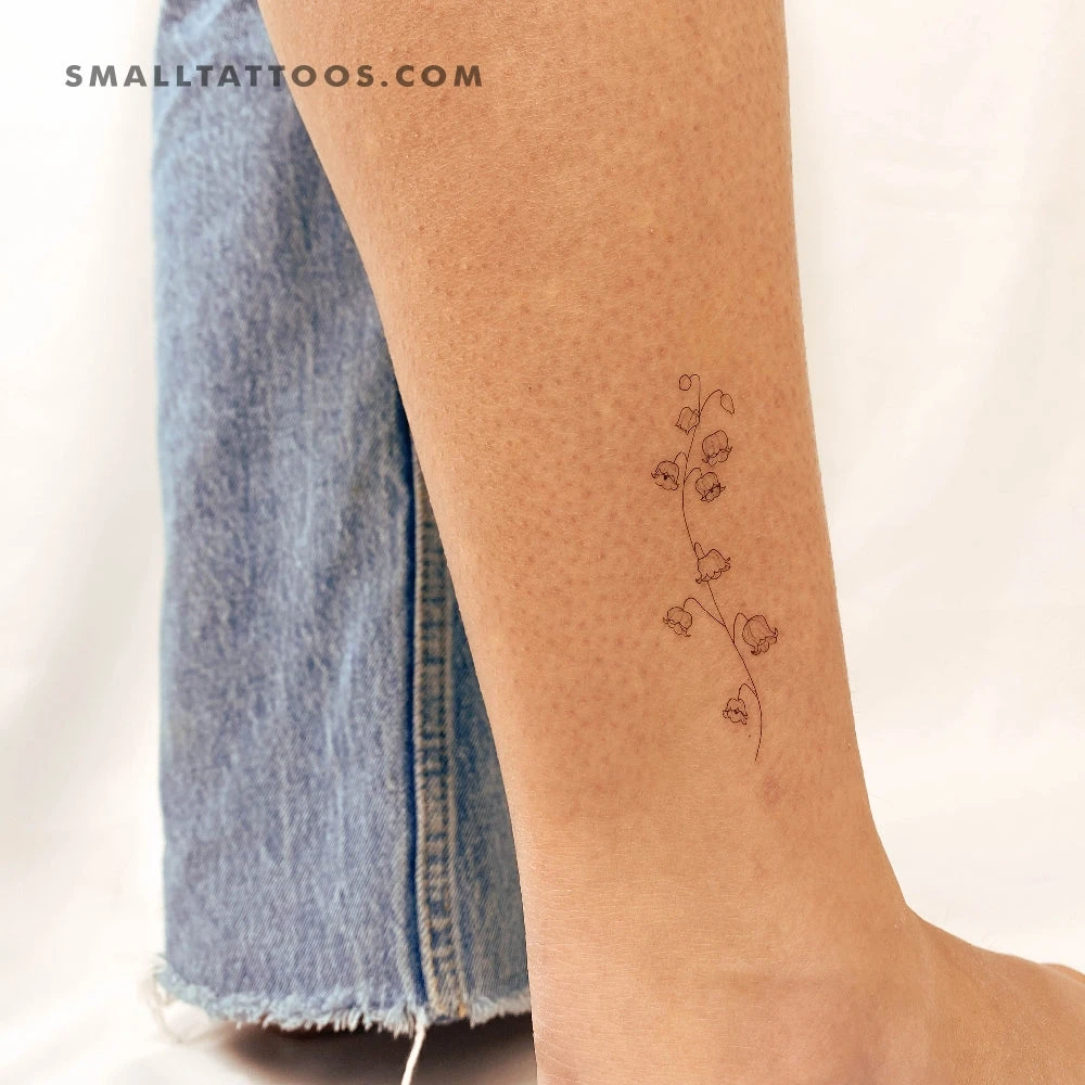 Fine Line Lily Of The Valley Temporary Tattoo (Set Of 3) 4 Fine Line Lily Of The Valley Temporary Tattoo (Set Of 3) - Image 2