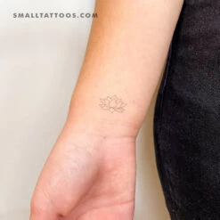 Sacred Lotus Flower Temporary Tattoo (Set Of 3)