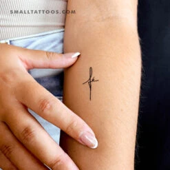 Fé Cross Temporary Tattoo - Set Of 3