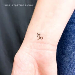 Capricorn Zodiac Symbol Temporary Tattoo (Set Of 3)