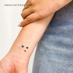 Minimalist Three Stars Temporary Tattoo (Set Of 3)