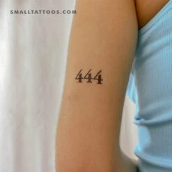 444 Angel Number Temporary Tattoo (Set Of 3)