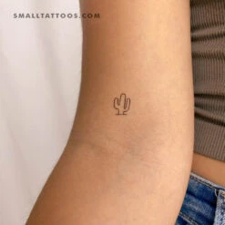 Minimalist Saguaro Cactus Temporary Tattoo - Set Of 3