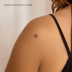 Star Outline Temporary Tattoo (Set Of 3) 8 Star Outline Temporary Tattoo (Set Of 3) -Da Vinci Shop 1696317747903