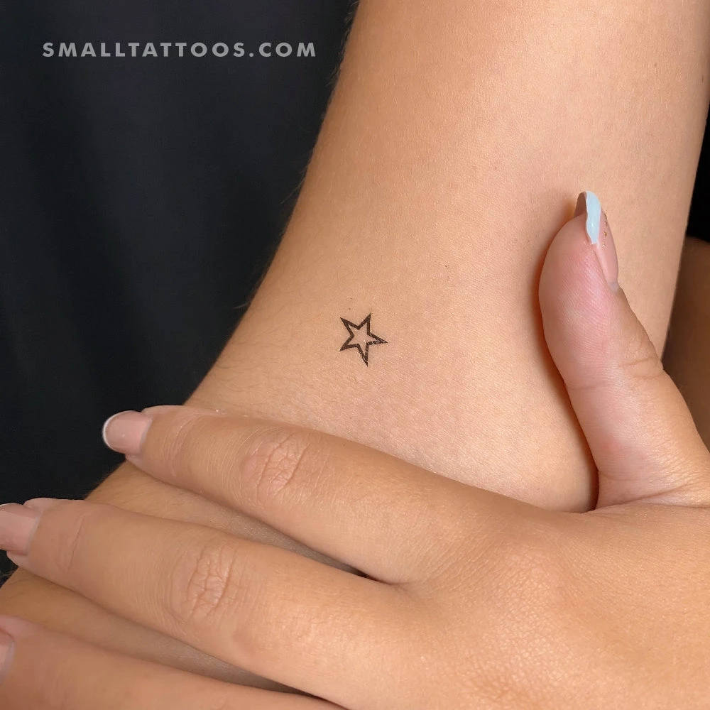 Star Outline Temporary Tattoo (Set Of 3) 3 Star Outline Temporary Tattoo (Set Of 3)