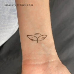 Wings, Cross And Halo Temporary Tattoo - Set Of 3