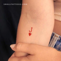 Jack Of Hearts Temporary Tattoo - Set Of 3