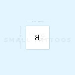B Uppercase Serif Letter Temporary Tattoo (Set Of 3) -Da Vinci Shop 1696763238 image1 st 750px