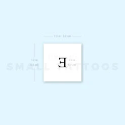 E Uppercase Serif Letter Temporary Tattoo (Set Of 3) -Da Vinci Shop 1696763338 image1 st 750px