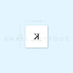 K Uppercase Serif Letter Temporary Tattoo (Set Of 3) -Da Vinci Shop 1696763677 image1 st 750px