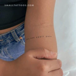 Typewriter Font This Too Shall Pass Temporary Tattoo (Set Of 3) -Da Vinci Shop 1696964949508