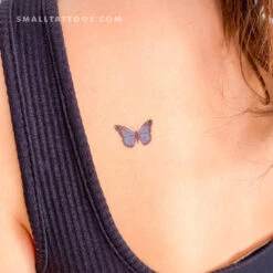 Small Blue Butterfly Temporary Tattoo (Set Of 3)